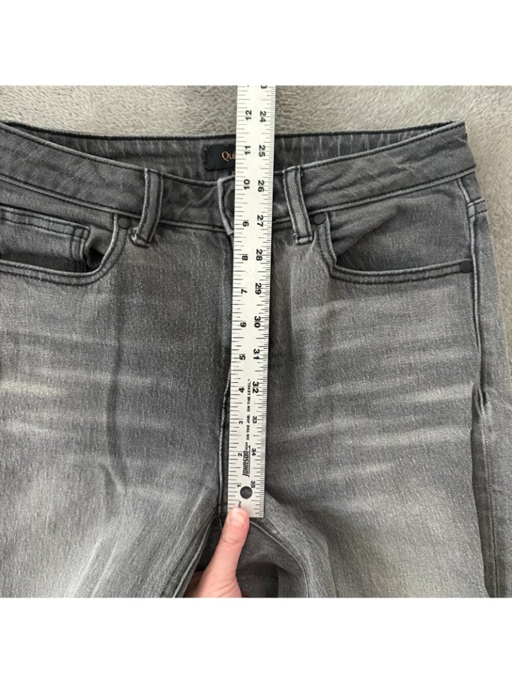 Quince Bella Stretch Straight Leg Relaxed Jeans Women's 27 Stonewashed Gray - Picture 7 of 9